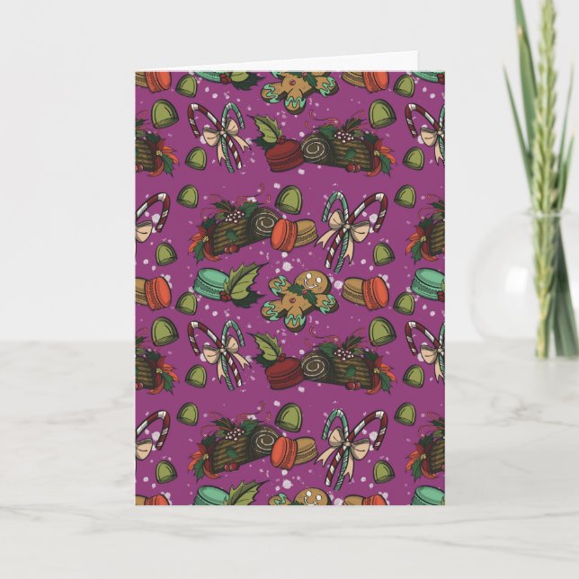 Carte Friandises de fêtes - Prune de sucre (Couleur) (Devant)