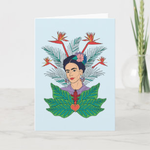 Carte Frida Kahlo   Oiseaux de Paradis Floral Graphic