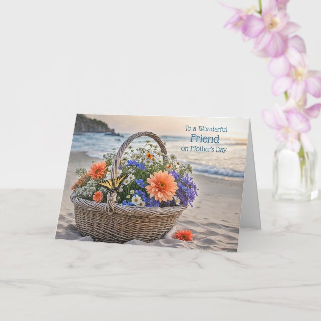 Carte Friend Happy Mothers Day Beach Ocean (Orchidée)