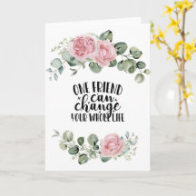 Friend Postcard, Friend Citation esthétique floral