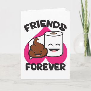 Carte Friends Forever - Poupée et rouleau de papier toil
