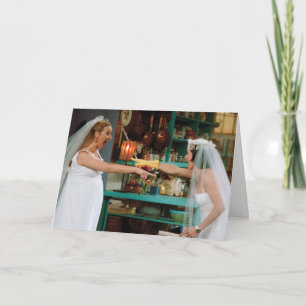 Carte FRIENDS™  Phoebe et Monica en robe Mariage