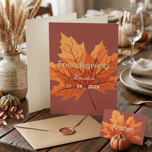 Carte Friendsgiving rustique à noms personnalisés  