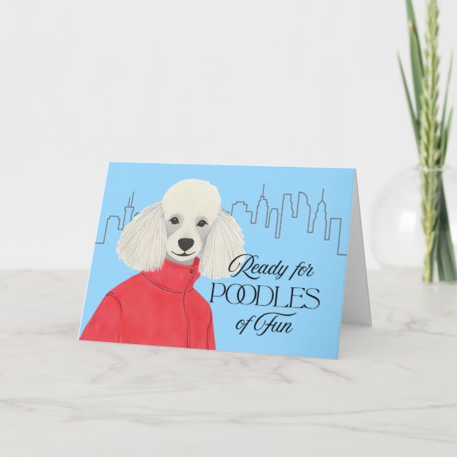 Carte Friendship Classy Poodle City Arrière - plan (Devant)