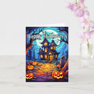 Carte Frightful Haunted House   Bonne Halloween