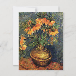 Carte Fritillaires dans un vase de cuivre par Vincent va