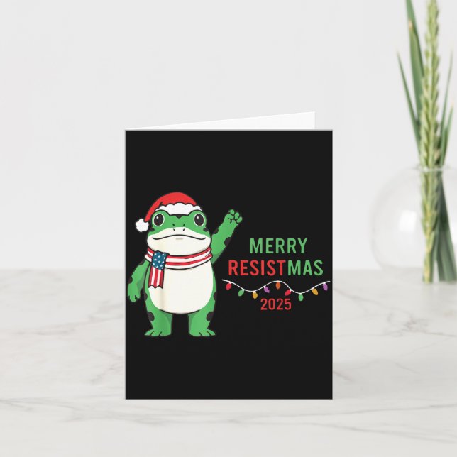 Carte Frog Retro Merry Resistmas Funny Litical Christmas (Devant)