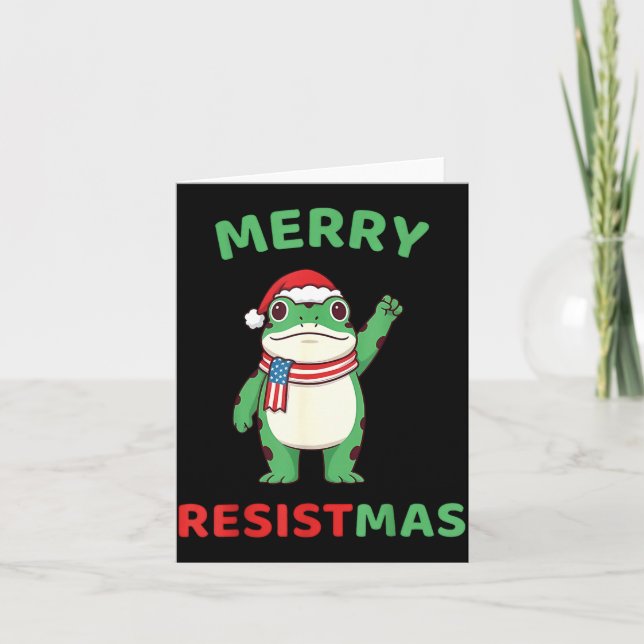 Carte Frog Retro Merry Resistmas Funny Litical Christmas (Devant)