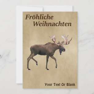 Carte Fröhliche Weihnachten - Bull Moose Sur Ancien Papi