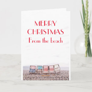 CARTE FROM DE WISHES CHAUD **THE BEACH** AT CHRISTMAS