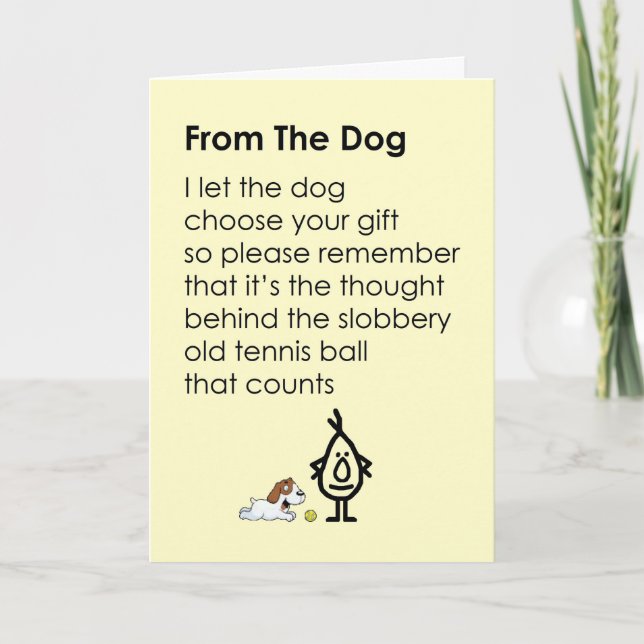 Carte From The Dog - un drôle de poème d'anniversaire (Devant)