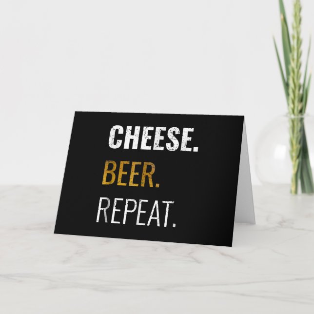 Carte Fromage Bière Répéter , Drôle Détresse Nouveauté (Devant)