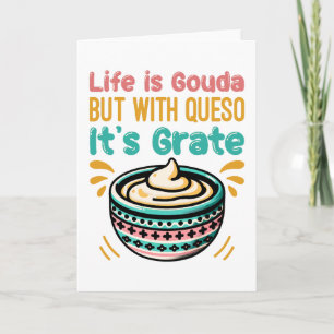 Carte Fromage drôle Gouda Queso Pun alimentaire 