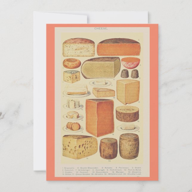 Carte fromage vintage illustration menu fromage (Devant)