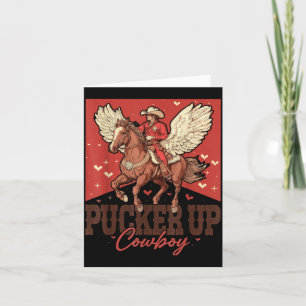 Carte Fronce les lèvres Cowboy Saint-Valentin drôle West