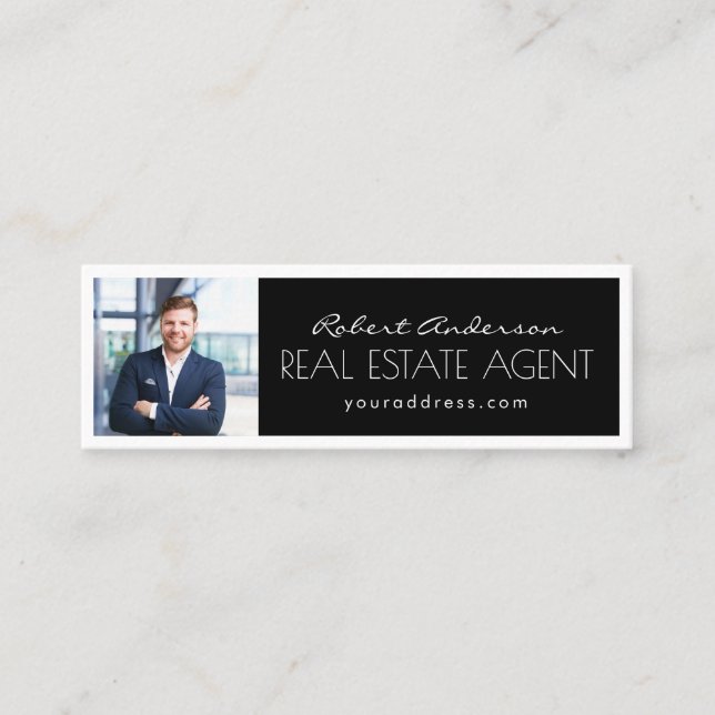 Carte frontière noire et blanche de l'agent immobi (Devant)