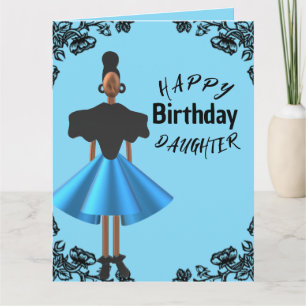 Carte Frontière noire Fille afro-américaine anniversaire