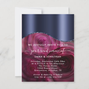 Carte Frontière Rose de Bourgogne QR Code Marsala Blue N