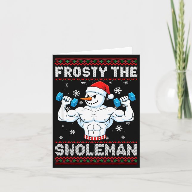 Carte Frosty The Swoleman Ugly Christmas Sweater Funny S (Devant)
