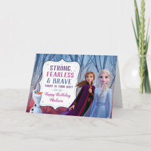 Carte Frozen 2 - Anna, Elsa & Olaf Fille d'anniversaire