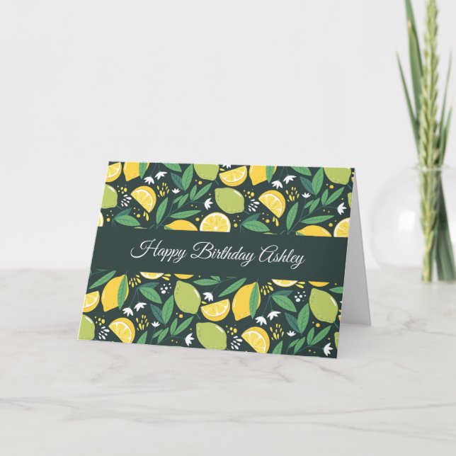Carte Fruit de citron jaune et de citron vert Motif Anni (Devant)