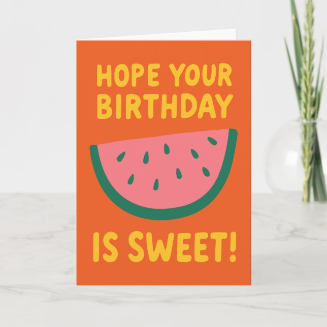Carte Fruit d'eau gaie orange jaune orangé Anniversaire (Devant)