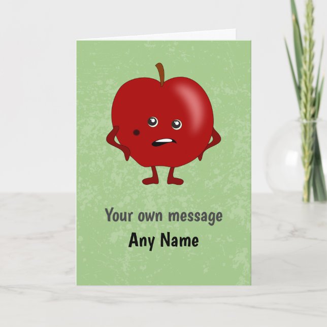 Carte Fruit drôle 'Mauvaise pomme' sur Green Custom Occa (Devant)
