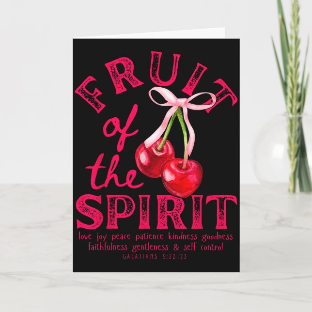 Carte Fruit Of The Spirit Christian Coquette Pink Bow Ch (Devant)