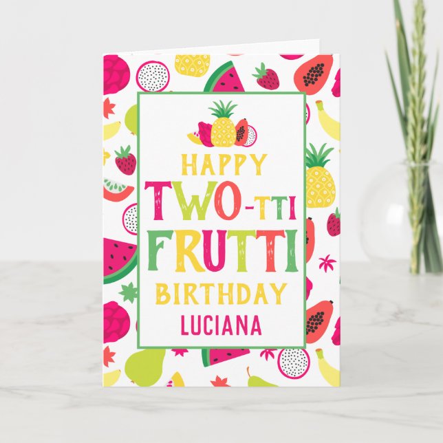 Carte Fruits à deux tti fête d'anniversaire 2 Anniversai (Devant)