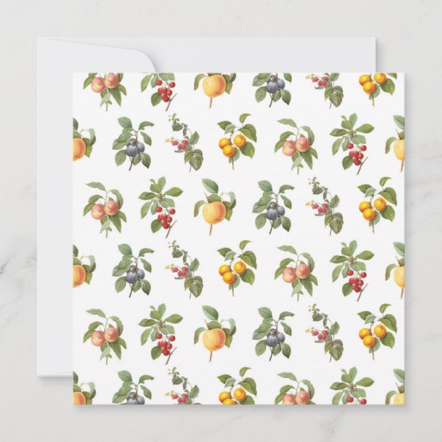 Carte fruits botaniques vintages modernes (Devant)