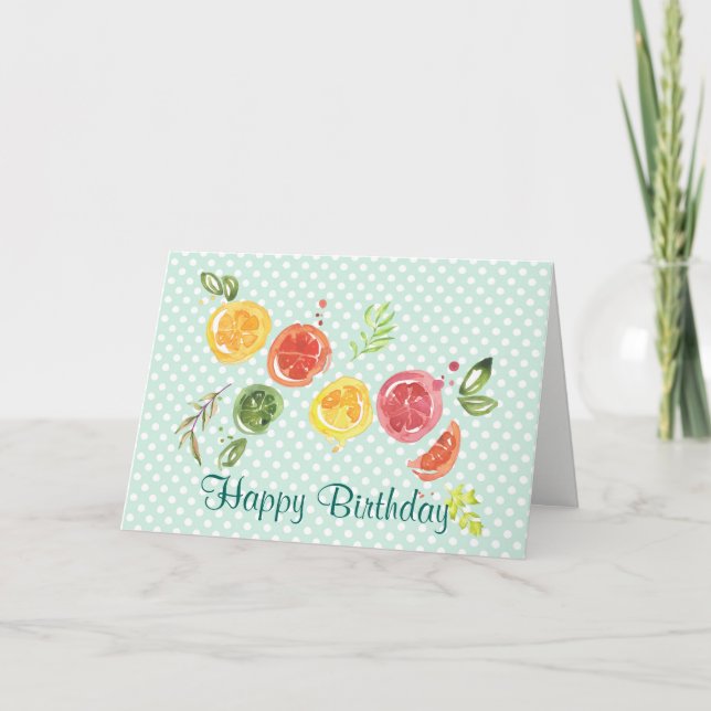 Carte Fruits d'agrumes en aquarelle (Devant)