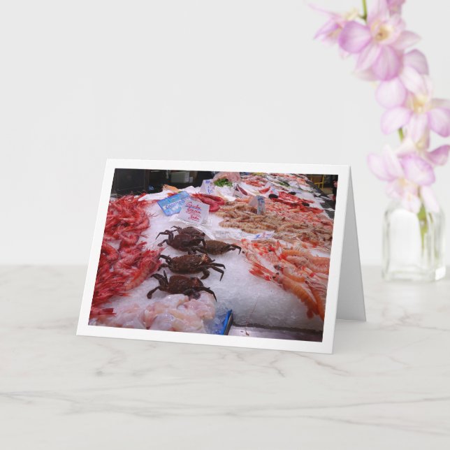 Carte Fruits de mer au Mercado Central, Valence, Espagne (Orchidée)