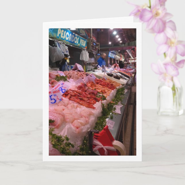 Carte Fruits de mer au Mercado Central, Valence, Espagne (Orchidée)