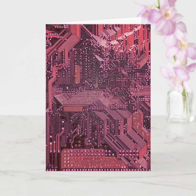 Carte Fuchsia Cyber Circuit Board Tech Art Electronique (Orchidée)
