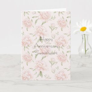 Carte Fuchsia Romantique Floral Anniversaire