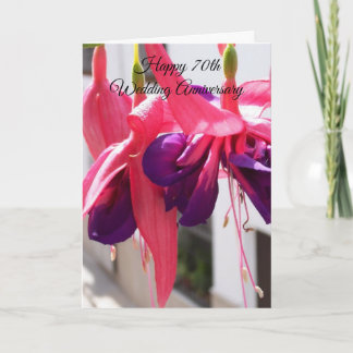 Carte Fuchsias - 70e anniversaire de Mariage personnalis