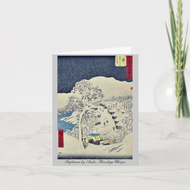 Carte Fujikawa par Ando, Hiroshige Ukiyoe (Devant)