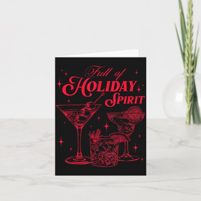 Carte Full Of Holiday Srit Christmas Drinking Retro Tail (Devant)