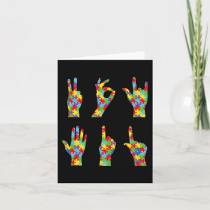 Carte Fun ASL Love Langue des signes Sensibilisation sur