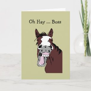 Carte Fun Boss Anniversaire Grand Jour à Cheval Autour