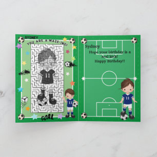 Carte Fun Boys Soccer Vous êtes A-Maze-ing Joyeux annive