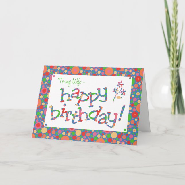 Carte Fun Bright Spots Motif sur Blue pour l'anniversair (Devant)