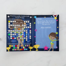 Fun Brown Girls Gymnastique Message secret Anniver