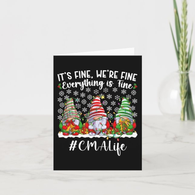 Carte Fun Certifié Assistant Médicale Noël CMA Xmas (Devant)