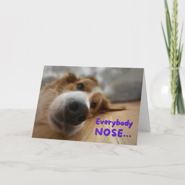 Carte Fun chien de Fête des pères gros nez (Devant)