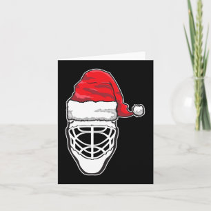 Carte Fun Christmas Hockey Goalie Masque Santa Hat Xmas 