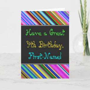 Carte Fun, Colorful, Whimsical 4th Birthday Card