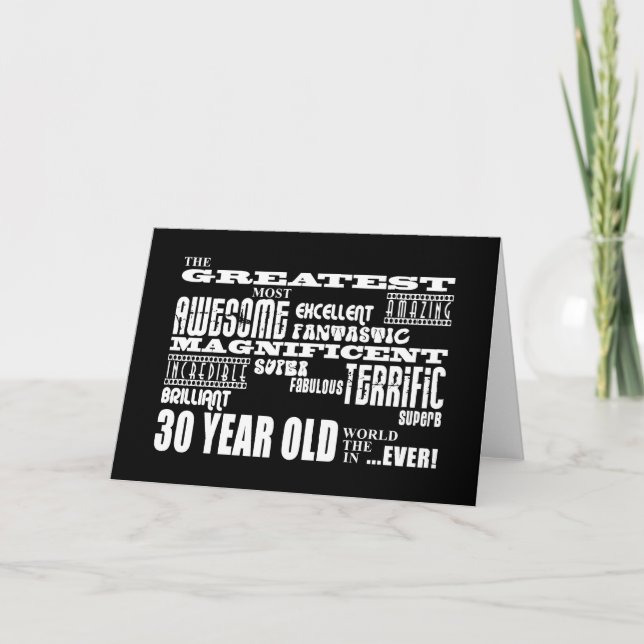 Carte Fun Cool 30e anniversaire Grandes 30 ans (Devant)
