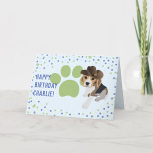 CARTE FUN CUTE PUPPY CASQUETTE PAWPRINT AMOUREUX DE LES 