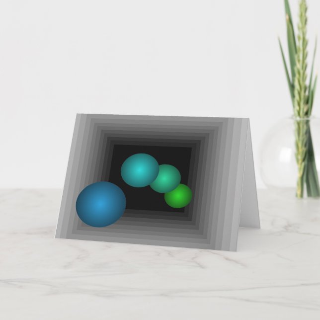 Carte Fun de couleur 3D Illusion optique Infinité sphère (Devant)